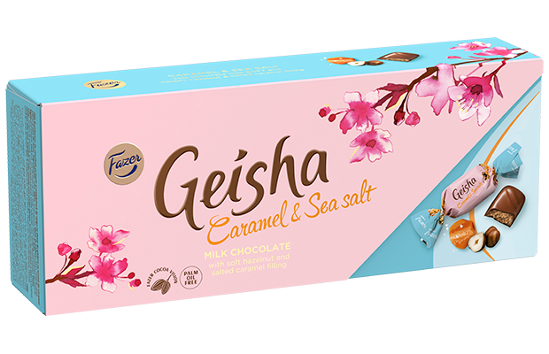 Fazer Geisha Seasalt & Caramel chocolate 1 Box of 250g