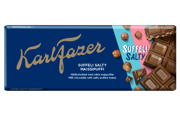 Fazer Karl Fazer Salty Suffeli Puff Milk Chocolate Bar 160 g