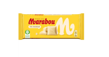 Marabou White Chocolate Bar 185 กรัมพร้อมคำใบ้วานิลลา