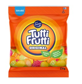Fazer Tutti Frutti Gummy Candy 230g - Vegan, Natural Colors