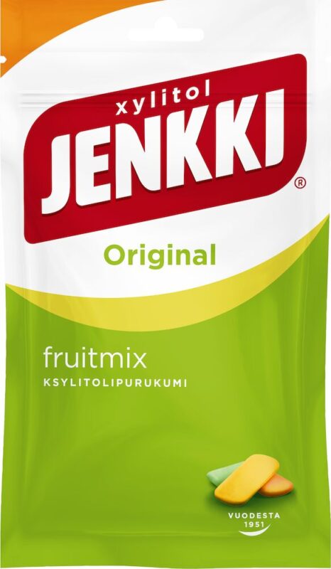 Cloetta Jenkki Fruit Mix Chewing Gum 100g - Xylitol - Soposopo