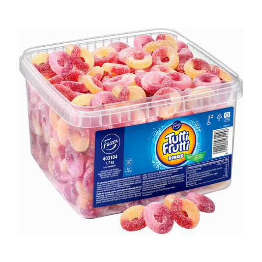 Fazer Tutti Frutti Rings Gummy Candy 1.7kg Box - Soposopo