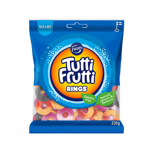 Fazer Tutti Frutti Rings Gummy 220g - Assorted Flavors - Soposopo