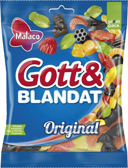 Malaco Gott & Blandat Fruit & Liquorice Wine Gums 160g - Soposopo