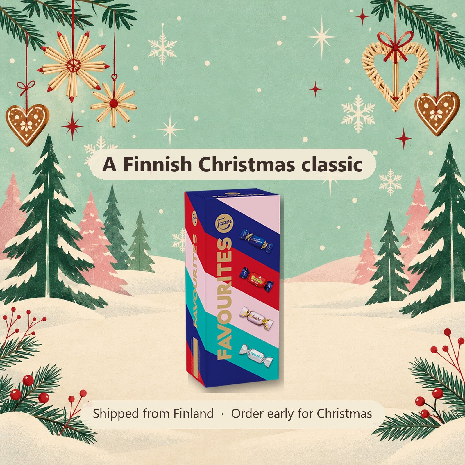 Fazer Favourites Assorted Chocolate Pralines 430 g - Finnish Christmas gift, shipped from Finland