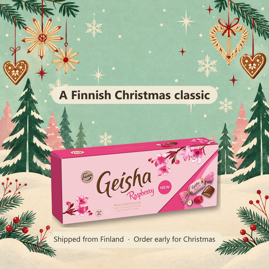 Fazer Geisha Raspberry Chocolate Pralines 250 g - Finnish Christmas gift, shipped from Finland