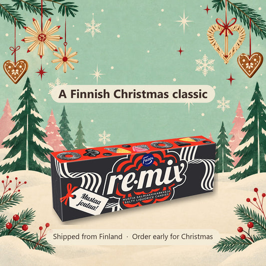 Fazer Remix Black Christmas Candy Box 430g - Finnish Christmas gift, shipped from Finland