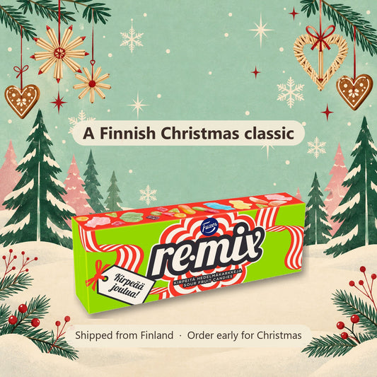 Fazer Remix Sour Christmas Candy Box 450g - Finnish Christmas gift, shipped from Finland