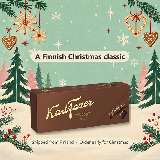 Karl Fazer Dark Chocolate 47% Cocoa Pralines 250 g - Finnish Christmas gift, shipped from Finland