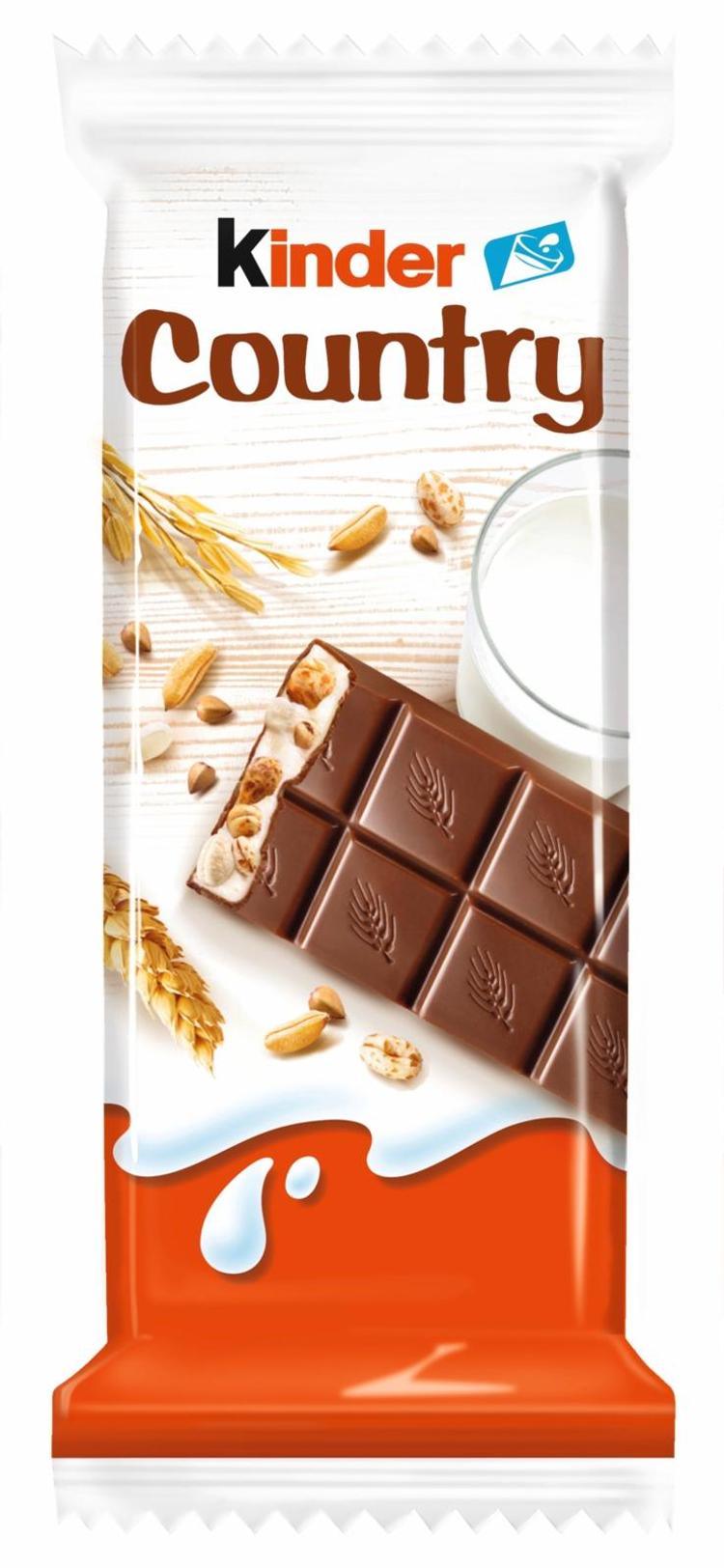 Kinder Country Fine milk chocolate with milk filling (59%) containing cereals | Soposopo