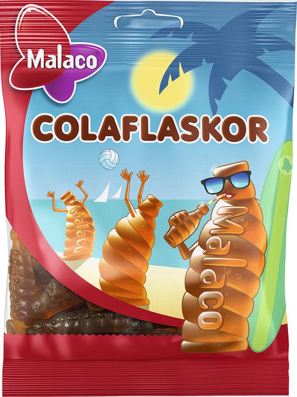 Malaco ColaFlaskor (Cola bottle) Cola Taste Gummy Candy 1 Pack of 80g 2.82oz | Soposopo