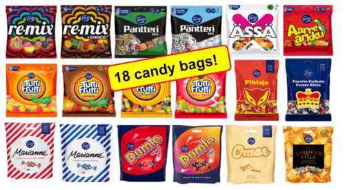 Finnish Candy Set - Fazer candies - 18 bags - 4,85kg | Soposopo