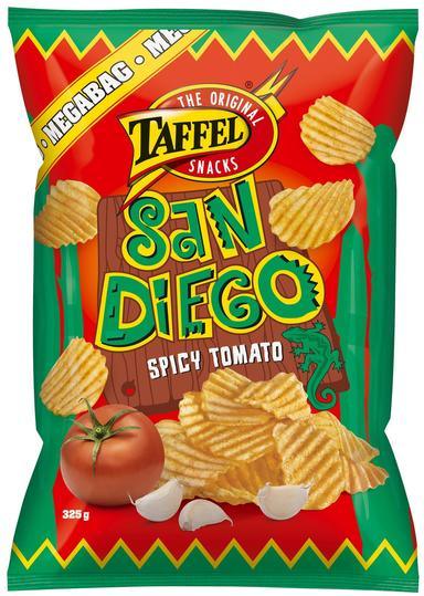 Taffel San Diego spicy tomato seasoned potato chip 325g | Soposopo