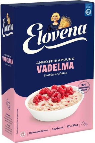 Elovena 420g raspberry less sugar porridge