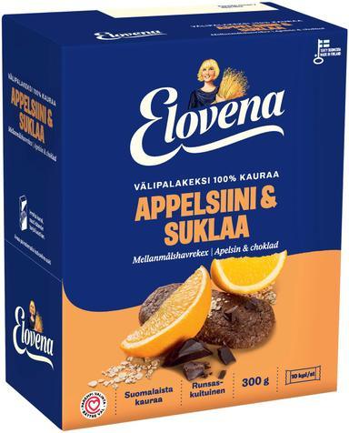 Elovena 10x30g orange-chocolate wholegrain snack 100% oats | Soposopo