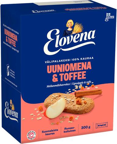 Elovena 10x30g oven toffee snack 100% oats
