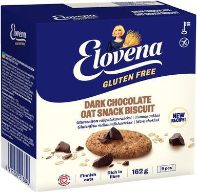 Elovena 9x18g gluten free dark chocolate snack biscuit | Soposopo