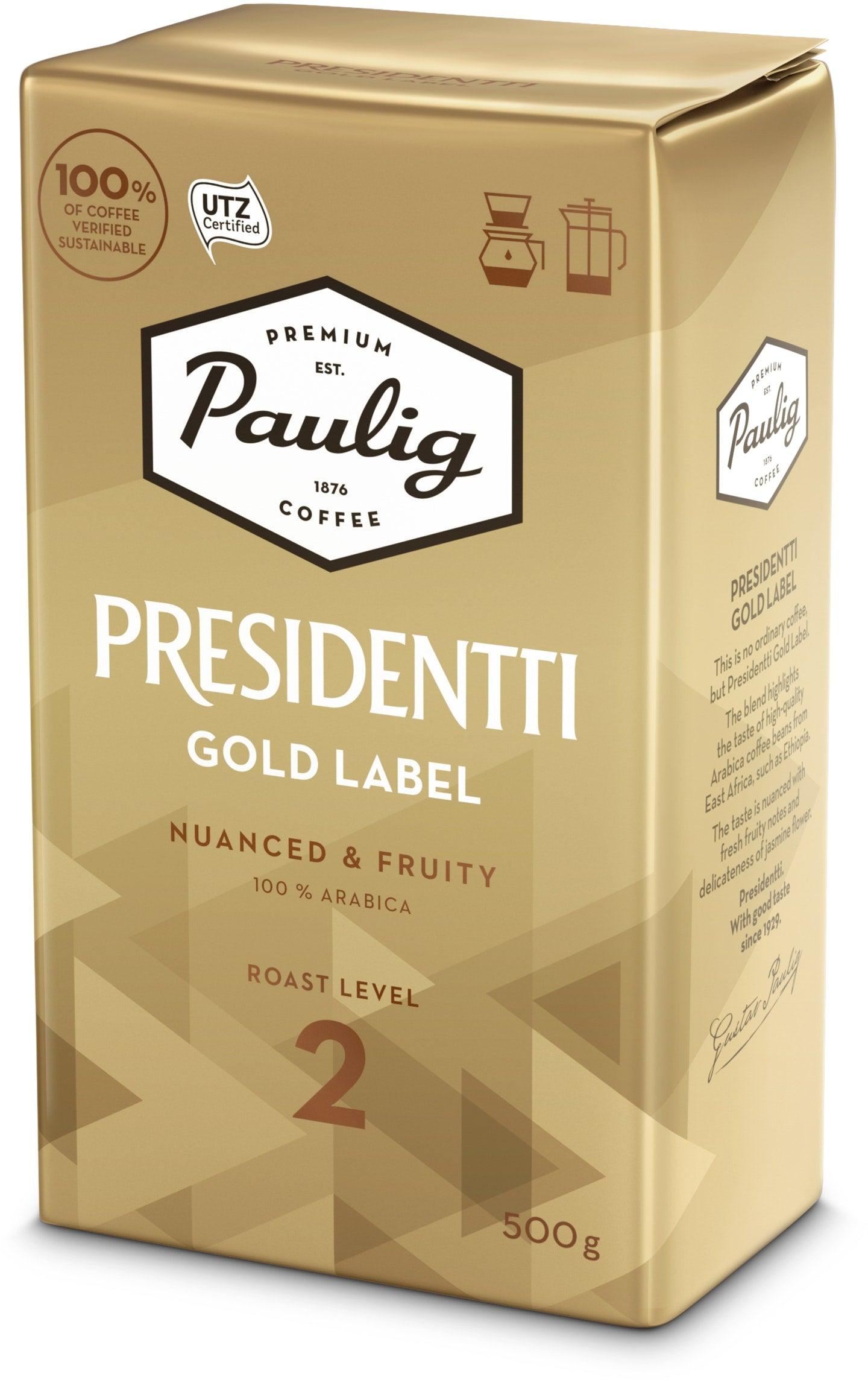 Paulig Presidentti Gold Label coffee filter ground 500g | Soposopo