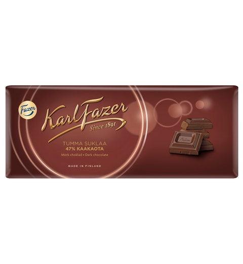 Fazer Karl Fazer 47 % Dark Chocolate 1 bar of 200g 7.1oz