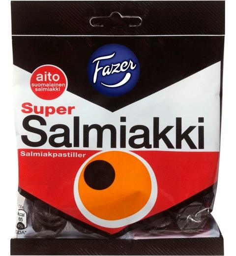 Fazer Super Salmiakki Salmiak Candy 1 Pack of 80g 2.8oz | Soposopo