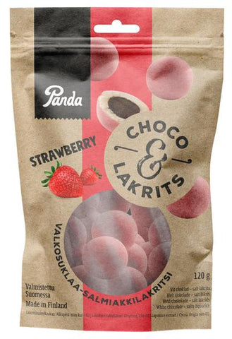 Panda Choco Lakrits strawberry chocolate liquorice 120g