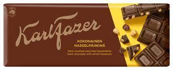 Fazer Karl Fazer Dark Whole Hazelnuts Chocolate 1 bar of 200g 7.1oz | Soposopo