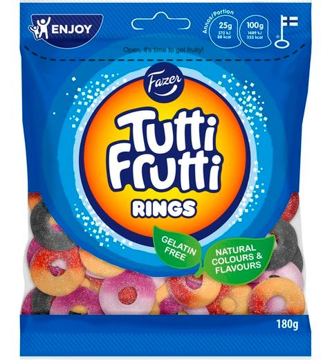 Fazer Tutti Frutti Rings Gummy 1 Pack of 180g 6.3oz