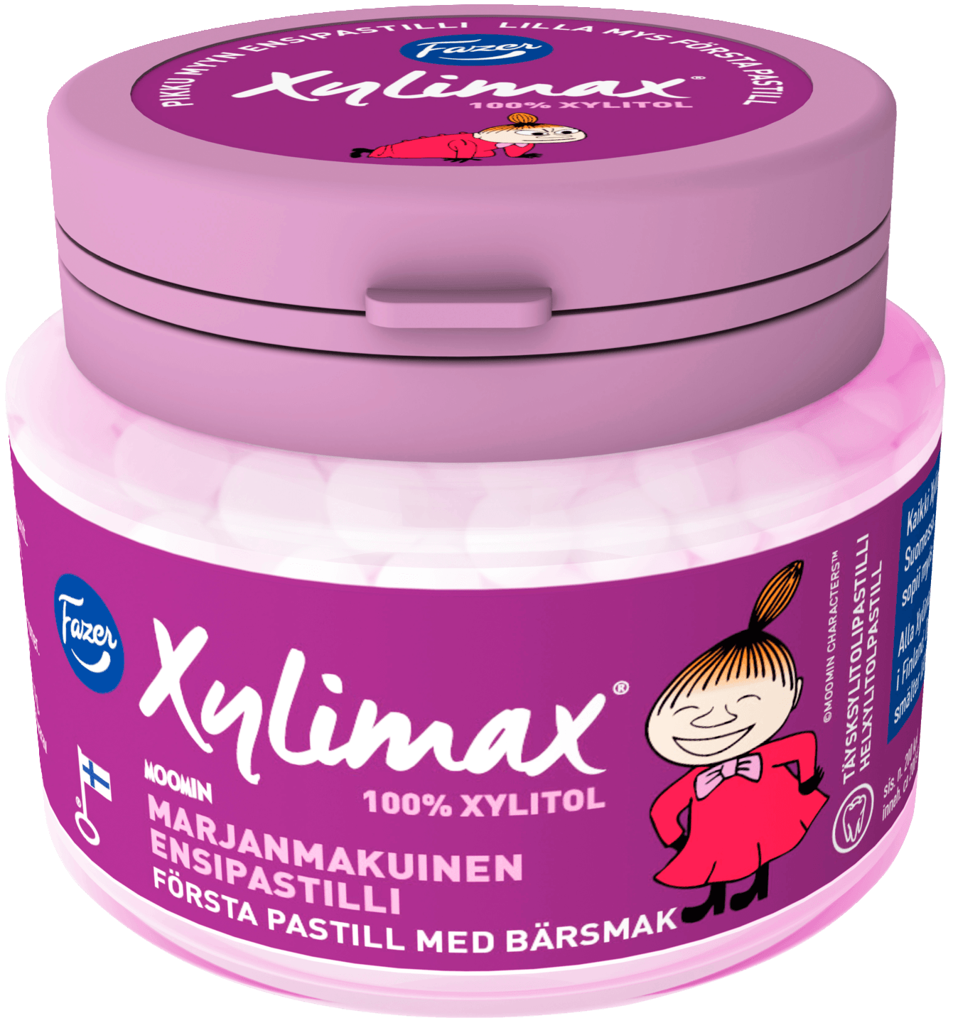 Fazer Xylimax Moomin Pikku My full xylitolpastill 85 g jar | Soposopo