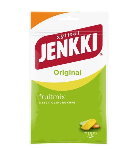 Cloetta Jenkki Xylitol Fruit mix Chewing Gum 1Pack of 100g 3.5 oz