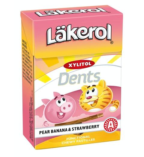 Cloetta Lakerol Pear Banana & Strawberry Pastilles 1 Box of 85g 3oz | Soposopo