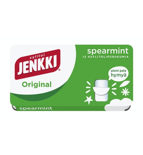 Cloetta Jenkki Xylitol Original Spearmint Chewing Gum 1Box of 18g 0.6 oz