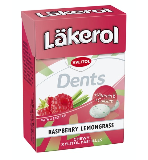 Cloetta Lakerol Dents Raspberry Lemongrass Pastilles 1 Box of 85g 3oz