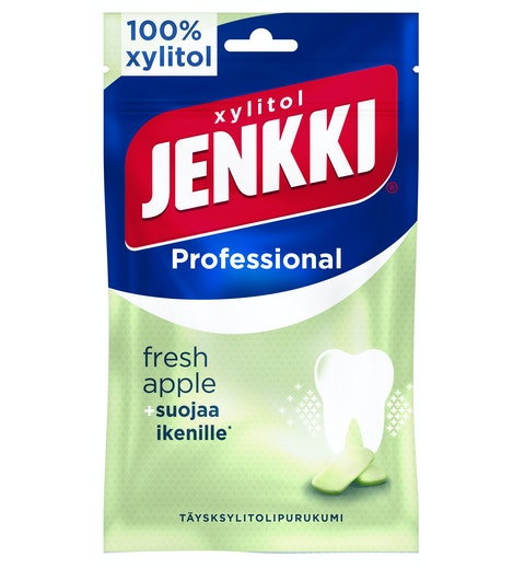 Cloetta Jenkki Xylitol Professional Fresh Apple Chewing Gum 1Pack of 80g 2.8 oz