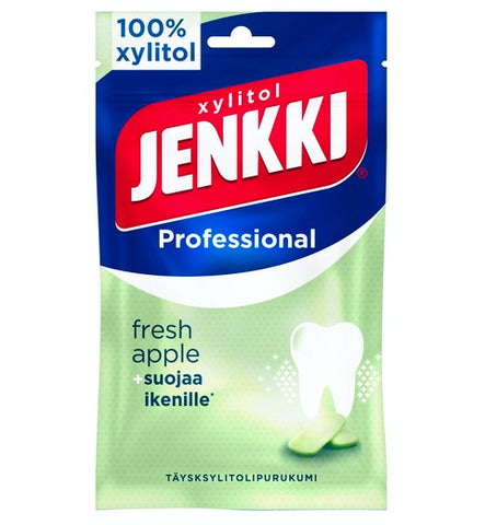 Cloetta Jenkki Xylitol Professional Fresh Apple Chewing Gum 1Pack of 80g 2.8 oz