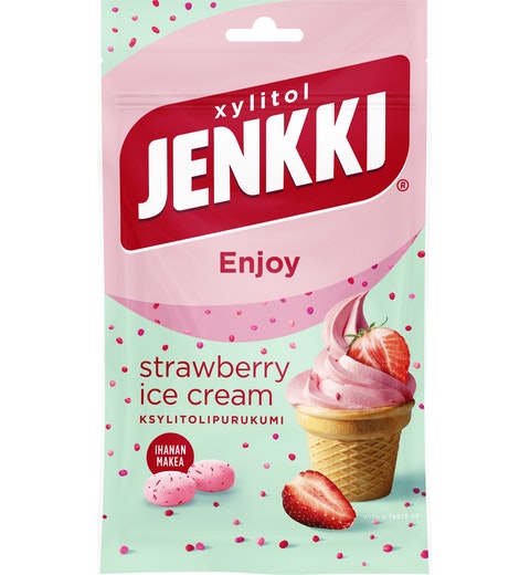 Cloetta Jenkki strawberry ice cream Chewing gum 1 Pack of 70g 2.5oz