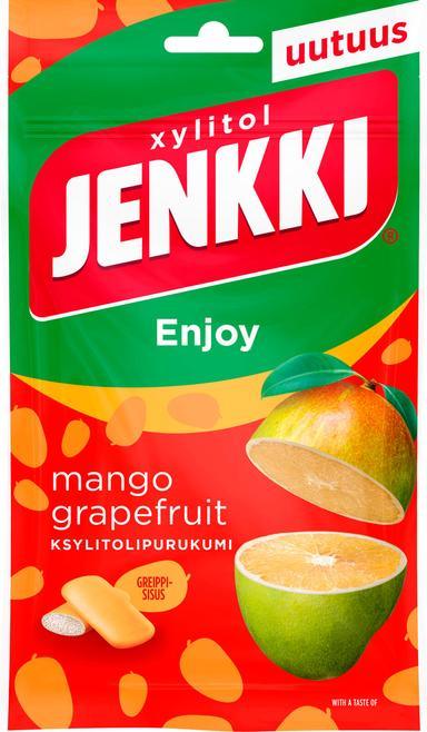 Jenkki Enjoy Mango-Grapefruit xylitol gum 100g | Soposopo