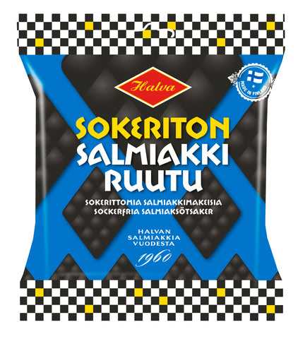 Halva Sugar Free Salmiakkiruutu Licorice 1 Pack of 90g 3.2oz