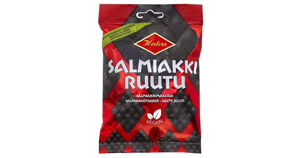 Halva Salmiakkiruutu Salmiakki vegan & gelatin-free Licorice 1 Pack of 120g 4.2oz | Soposopo