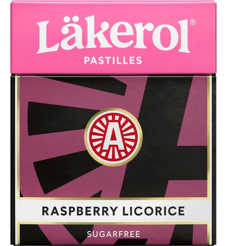 Cloetta Lakerol Raspberry Licorice Caramel Sugar Free Pastilles 1 Box of 25g 0.9 oz