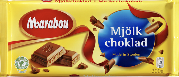 Marabou Milk Chocolate 1 bar of 200g 7.1oz