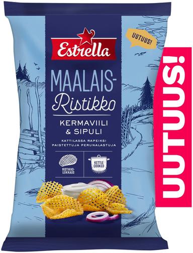 Estrella Rustic cross chips Creamy caviar & onion 160g