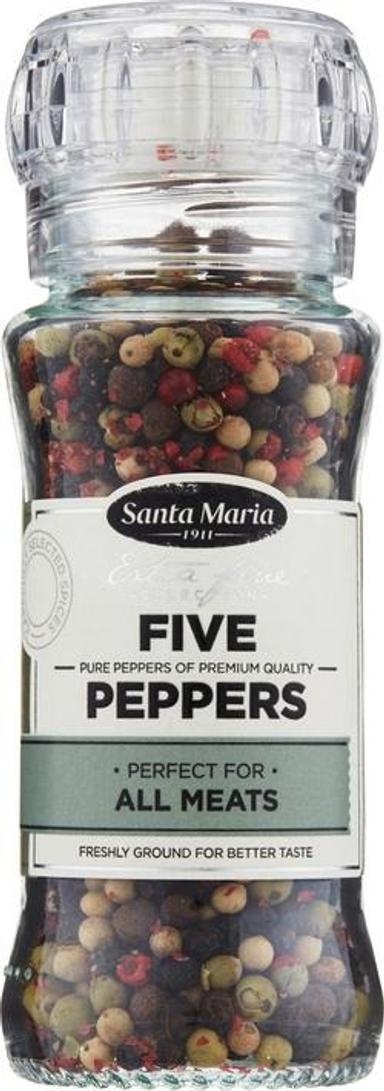 Santa Maria Five Peppers seasoning mix with green pepper mill 60 g | Soposopo