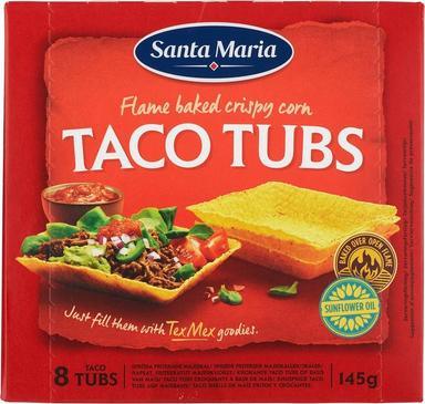 Santa Maria Taco Tubs taco shells 8 pcs, 145 g | Soposopo