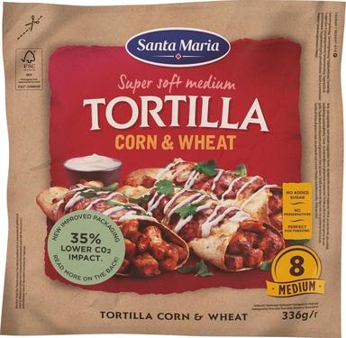 Santa Maria Tortilla Corn & Wheat Medium 8 pieces, 336 g