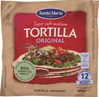Santa Maria Tortilla Original Medium with wheat tortilla 12 pieces 480 g