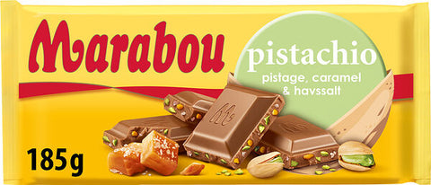 Marabou Pistachio nut, caramel and sea salt Chocolate 1 bar of 185g 6.5oz