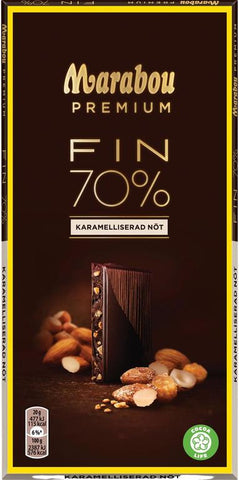 Marabou Premium FIN 70% Caramel bars with chocolate wafer 100g