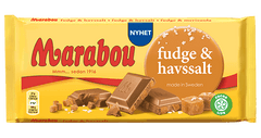 Marabou Fudge and sea salt Chocolate 1 bar of 185g 6.5oz | Soposopo