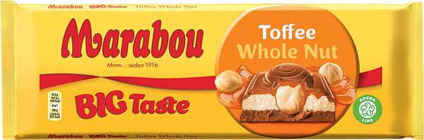 Marabou Toffee whole nut Chocolate 1 bar of 300g 10.6oz