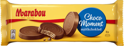 Marabou Milk chocolate iced wafers with cacaoa filling Biscuits 1 Box of 180g 6.3oz